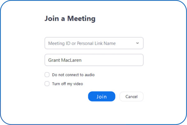 Join a zoom meeting from a Windows computer