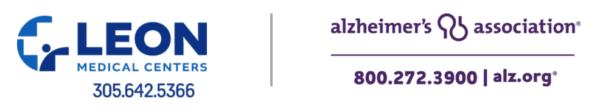 Leon Medical Centers and Alzheimer's association logos