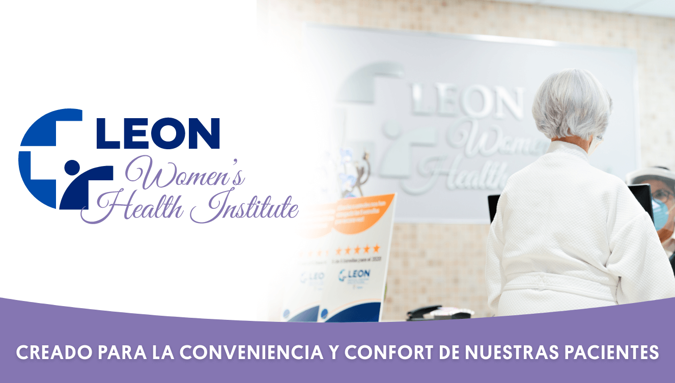 Leon Women's Health Institute with a patient in the background in a white robe